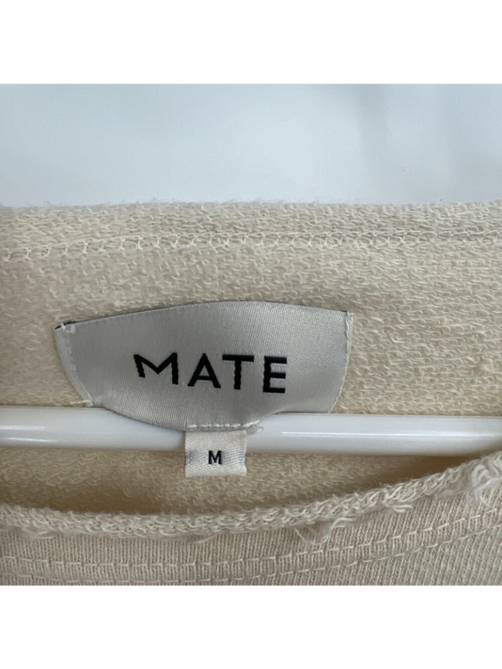 Mate The Label Spritz Organic Cotton Beige Wide Neck Sweatshirt Women's Medium - Picture 2 of 4